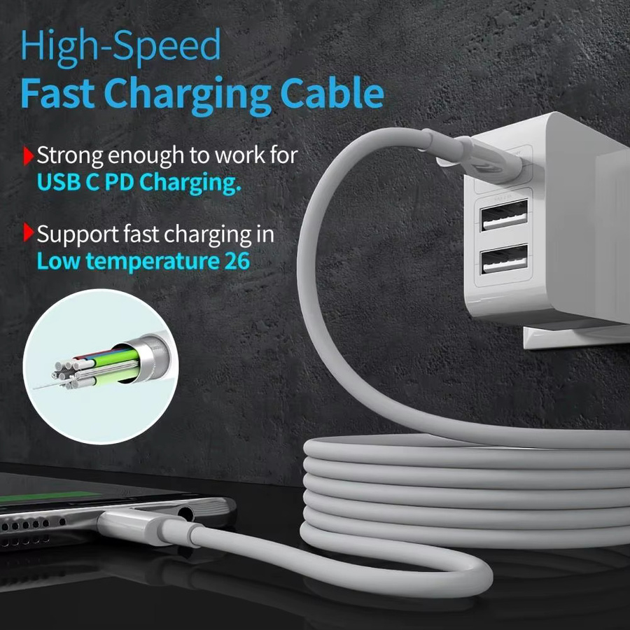 LAIHONEN USB-C zu USB-C Schnellladekabel in Weiß für iPhone 15 Serie, iPad und Samsung S23/S22 & Höher - Bild 5