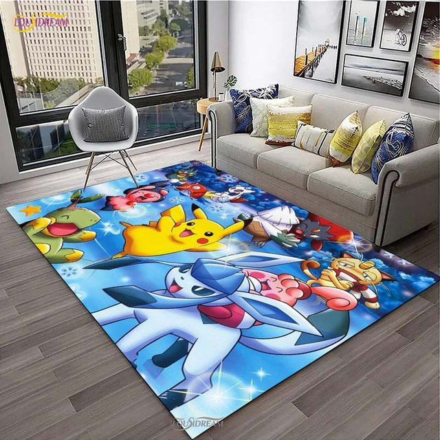 Miniso Pokemon Pikachu Rutschfeste Bodenmatte für Kinder, Mehrfarbig, B/B: 60 x 90 cm - Bild 1