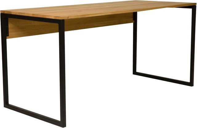 Based Schreibtisch Albero aus Eiche und Metall in Naturfarben und Schwarz B/T/H: 160 x 80 x 75 cm - Bild 1