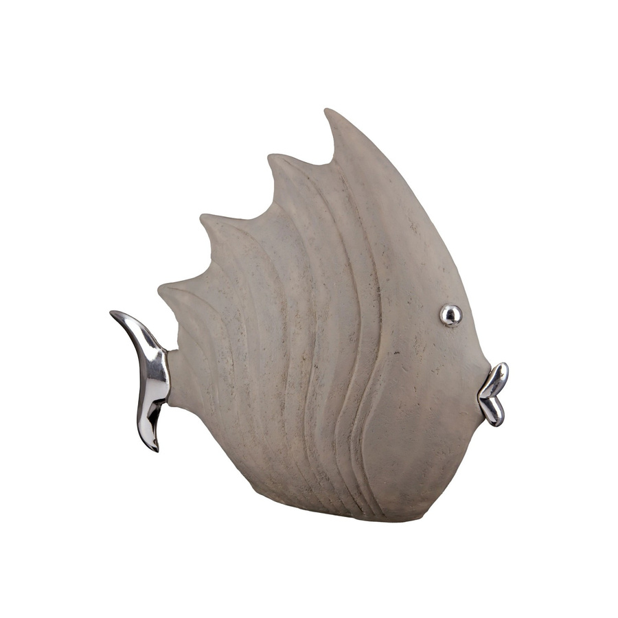 Gilde Figur Fisch in Grau und Silber, moderne Tischdekoration, Breite: 26 cm, Höhe: 29 cm - Bild 2