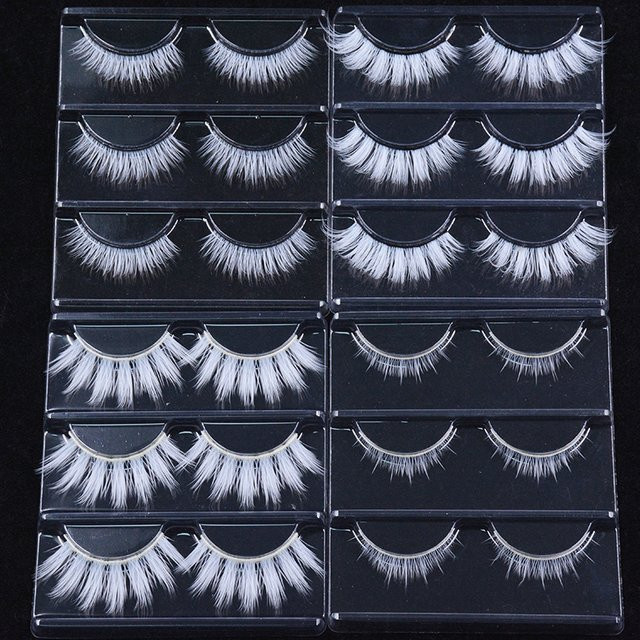OKAYLASH Falsche Wimpern, weiß, 3 Paare, Unisex - Bild 1