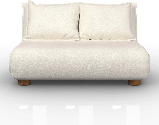 Bessagi Home Schlafsofa Bella Weiß Bouclé mit verstellbarer Kopfstütze und abnehmbaren Bezügen, B/T/H: 140 x 190 x 77 cm - Bild 1