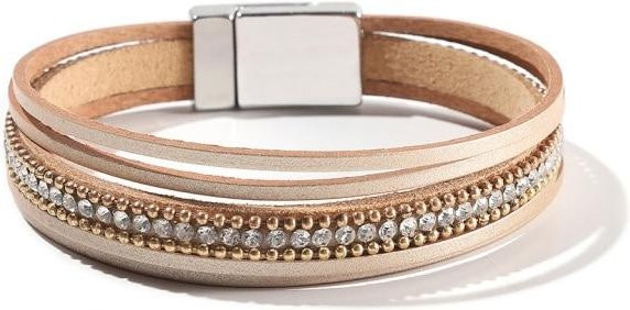 YIRAN Jewelry Armband, Leder, beige, Damen, Kristall - Bild 1