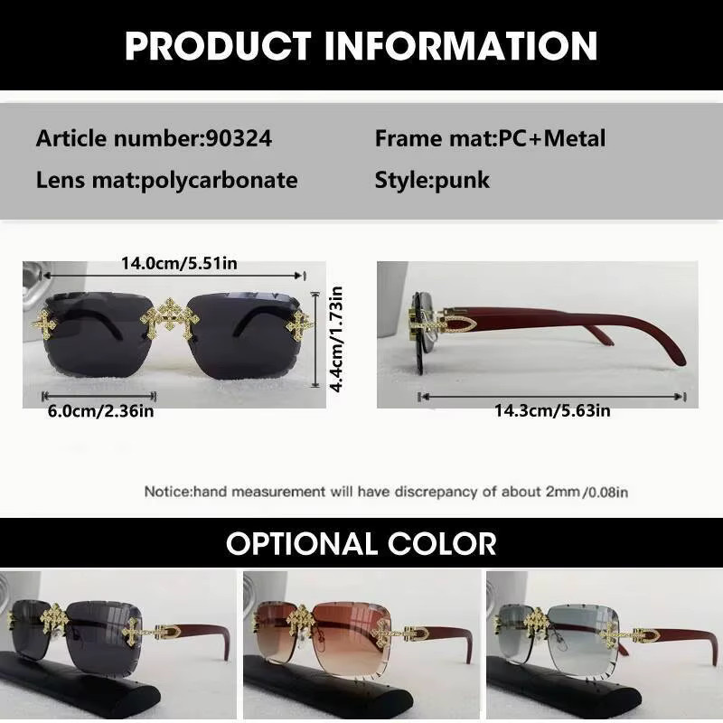 OCYCO Sonnenbrille, randlos, square, Metall, Unisex - Bild 2
