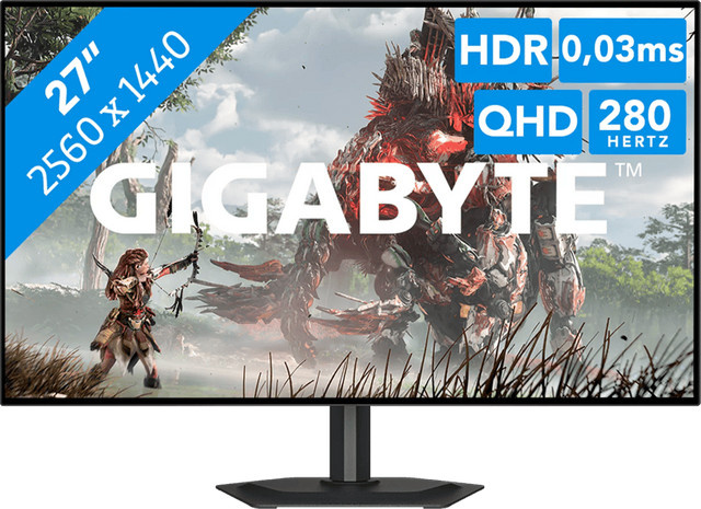 Gigabyte MO27Q28G WOLED Gaming Monitor, 27 Zoll, QHD 1440p, 280 Hz, Schwarz - Bild 1