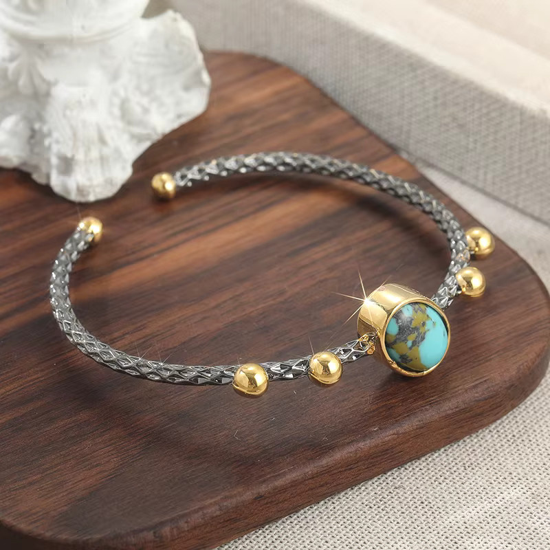 YoYo Armband, synthetischer Türkis, zweifarbiges Design, Damen - Bild 2