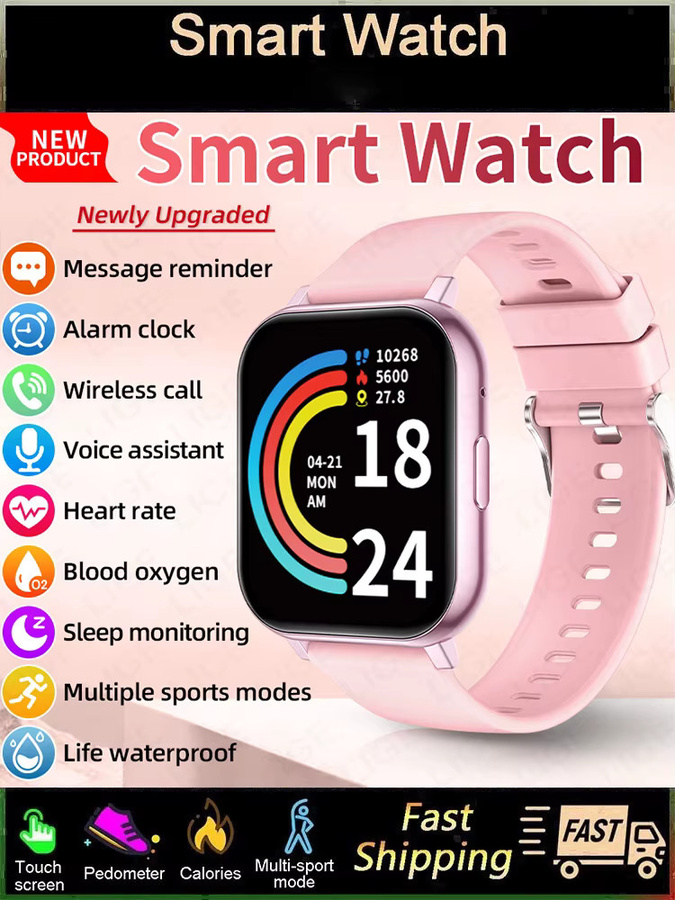 LIGE Smartwatch, Silikon, Schwarz, Unisex - Bild 5