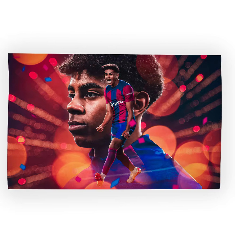 Fußball-Flagge Lamine Yamal Banner in Mehrfarbig für Außenbereich und Innenbereich, B/H: 60 x 40 cm - Bild 7