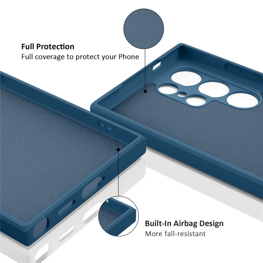Quadratische Silikon-Handyhülle Soft Cover für Samsung Galaxy S26 Ultra S25 FE S24 S23 Plus A17 A56 A36 A16 A55 A35 A15 A54 A34 A14 in Rot und Blau - Bild 2