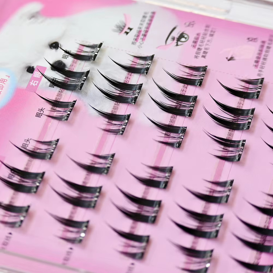 BLINKWAVE Manga Spiky Cat Elf Cluster Wimpern, Black, 36 Stück, Unisex - Bild 4