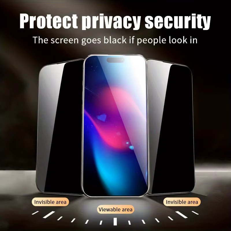 4er-Pack Anti-Spy Displayschutzfolie aus gehärtetem Glas für Apple iPhone 11 12 13 14 15 16 Pro Max Plus Mini XR XS in Transparent - Bild 2