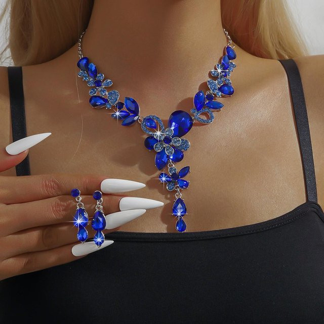Lucky Star Jewelry Schmuck-Set, Blume Wassertropfen, Zirkonia, Silber, Damen - Bild 1