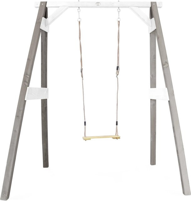 Axi Einzelschaukel für Kinder aus Hemlock-Holz in Grau-Weiß, B/T/H: 160 x 181 x 207 cm - Bild 1