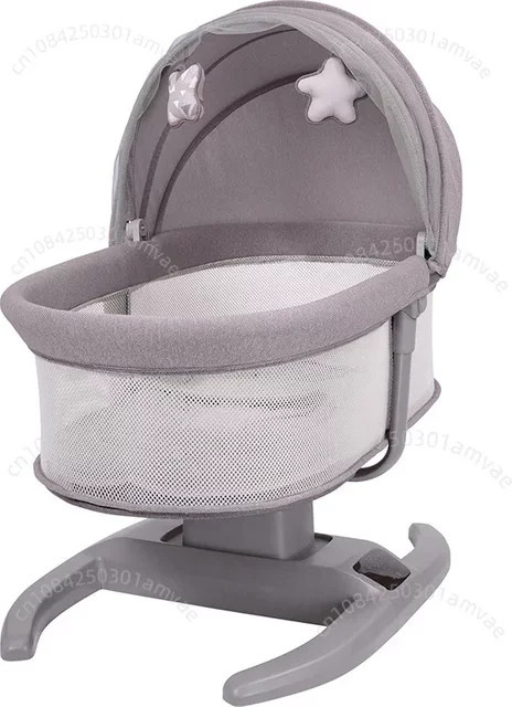 Elektrische Baby Schaukel mit einstellbarer Rückenlehne und Multi-Modus in Grau - Bild 1
