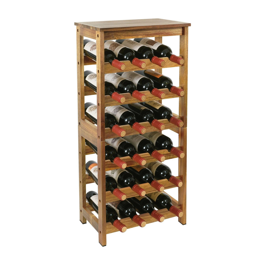 Relaxdays Weinregal aus Akazienholz in Natur, Platz für 24 Flaschen, B/T/H: 82 x 36 x 24 cm - Bild 2