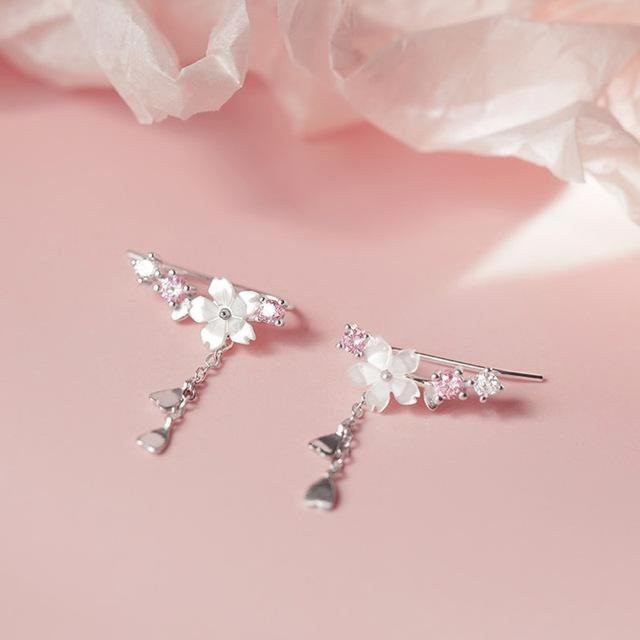 Wucifang Jewelry Ohrstecker, Sterling Silber, Flower, Damen - Bild 1