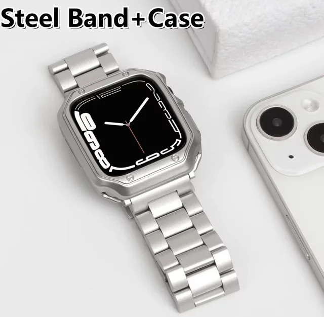 JBAILI Uhrenarmband Edelstahl, TPU-Schutzhülle, Unisex - Bild 1