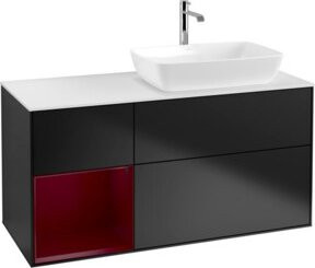 V&B Waschtischunterschrank Finion mit Wandbeleuchtung, Blau lackiert, Breite: 120 cm, Tiefe: 50,1 cm, Höhe: 50,1 cm - Bild 1