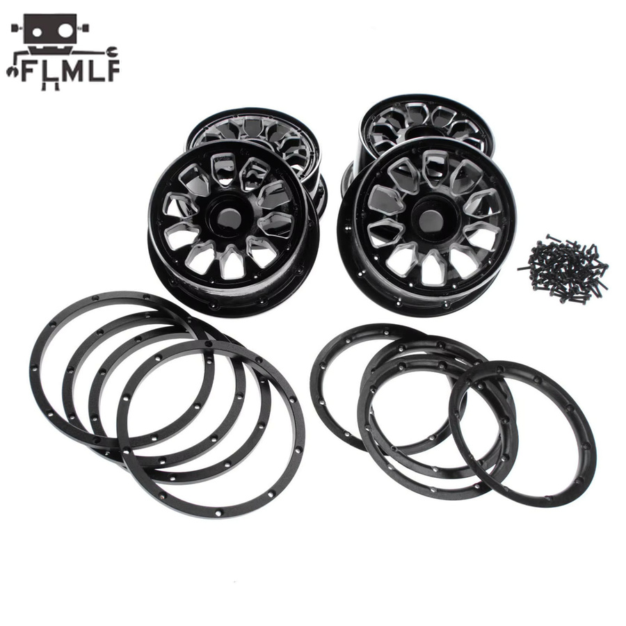 FLMLF RC-Auto-Vorder- oder Hinterradnaben aus Metall, mit Beadlock-Ring-Set, Schwarz, ab 14 Jahren - Bild 5