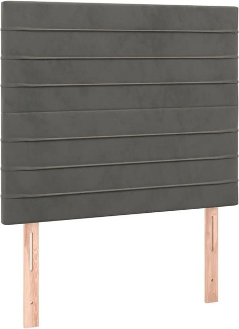 vidaXL Kopfteil aus Samt in Dunkelgrau, Breite: 80 cm, Tiefe: 5 cm, Höhe: 118 bis 128 cm - Bild 1