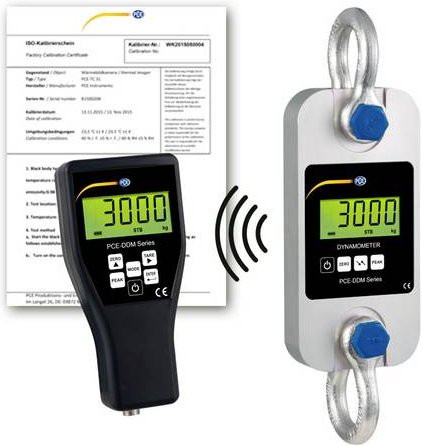 PCE Instruments PCE-DDM 3-ICA Kranwaage in Silber mit einem Wägebereich bis 3000 kg und einer Ablesbarkeit von 1000 g, ISO kalibriert - Bild 1