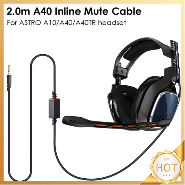 ALLOYSEED Ersatz-Headset-Kabel mit Inline-Stummschaltfunktion für Astro A10 A30 A40 A40TR A50 Gaming-Kopfhörer in Schwarz für PS5/PS4 Controller - Bild 1
