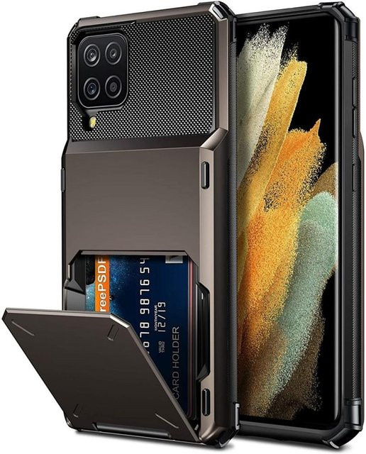 Samsung Galaxy Hülle Business Flip mit Kartenfächern und Rüstungsabdeckung in Schwarz für Galaxy A12 A13 A22 A32 5G A7 A8 A9 - Bild 1