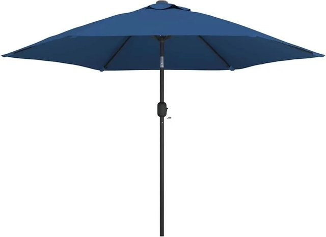 vidaXL Sonnenschirm mit LED-Beleuchtung aus Polyester und Stahl in Azurblau, Durchmesser: 300 cm - Bild 1