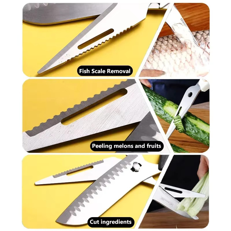 Multifunktionsschere aus Edelstahl mit abnehmbarem Design als Küchen- und Lebensmittelschere, 5 Zoll - Bild 5