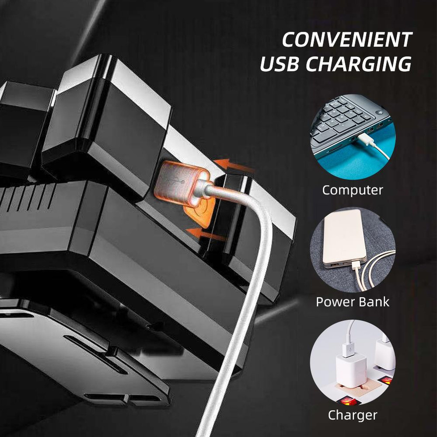 Ultrahelle Stirnlampe mit 5 LEDs und 4 Modi, USB wiederaufladbar und wasserdicht, Grau - Bild 7