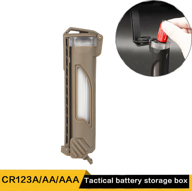 Taktische Batterie-Aufbewahrungsbox für CR23A und AAA Batterien in Beige für Outdoor und Jagd - Bild 1