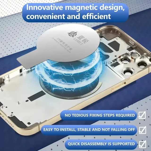 Lanrui Universelle Glas-Magnetschutzplatte für iPhone 11-16-Serie in Silber für kabelloses Laden - Bild 1
