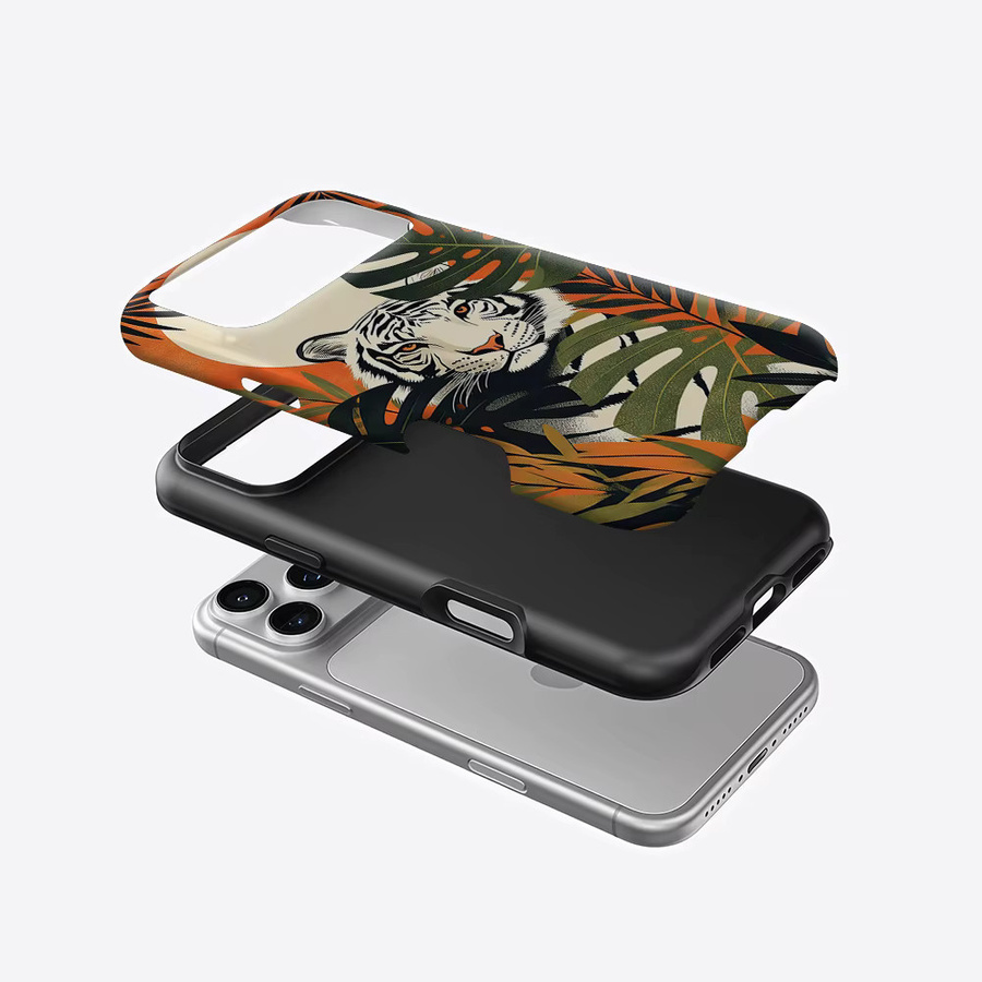 Aurea Case Matte Bumper MagSafe Schutzhülle für iPhone 13 bis 17 Pro Max in Jungle White Tiger - Bild 2