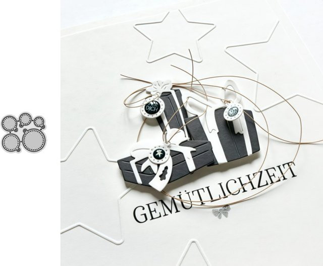 Metall Stanzformen Punkte Anhänger in Silber für DIY Scrapbooking und Kartenherstellung - Bild 1