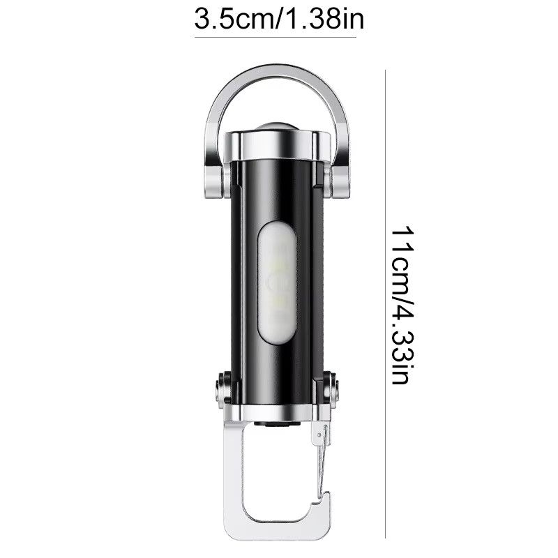Heinast Tragbare Schlüsselbund Taschenlampe mit COB-Arbeitslicht und Haken, Wiederaufladbare Handheld-Taschenlampe für Camping und Wandern - Bild 6