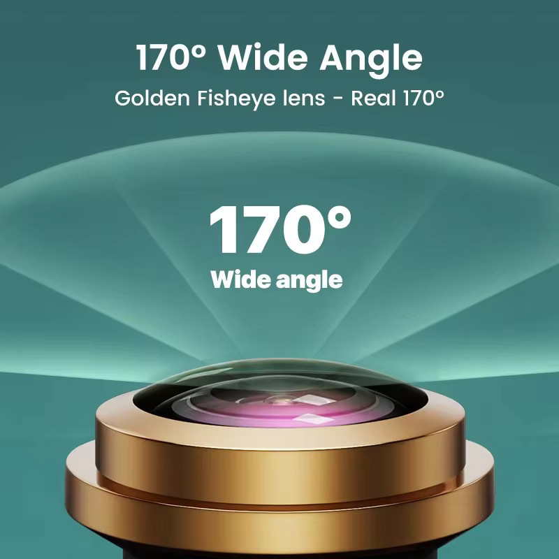 Kebidumei Goldene Fisheye-Auto-Rückfahrkamera mit Full HD Nachtsicht, 170 Grad Sichtwinkel und wasserdichtem Metallgehäuse - Bild 4