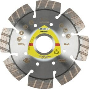 Klingspor DT 900 U Diamanttrennscheibe Standard Turbo für Beton in Silber, Durchmesser: 115 mm, Breite: 2,4 mm, Bohrung: 22,23 mm - Bild 1
