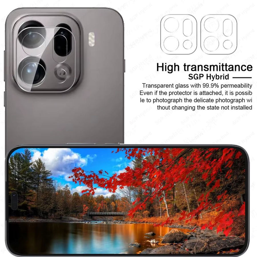2er-Set transparentes 3D Glas-Kameraschutzglas für OPPO Find X9 Pro, Find X9 und X9 Pro 5G mit HD-Objektivschutzfolie - Bild 3