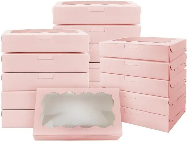 Papier-Geschenkbox mit Sichtfenster in Pink für Hochzeiten, Geburtstage und Feiertage - Bild 1
