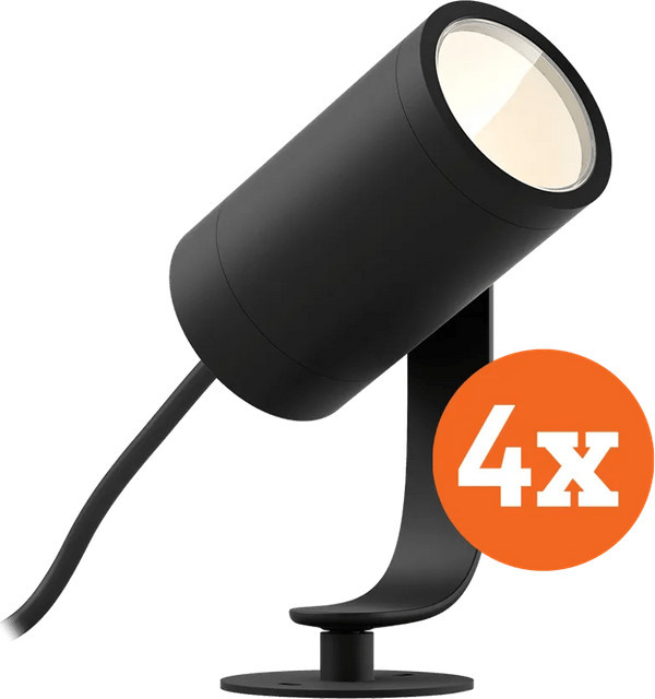 Philips Hue Lily Starterset mit 4 LED Spießstrahlern in White & Color für Garten und Terrasse - Bild 1