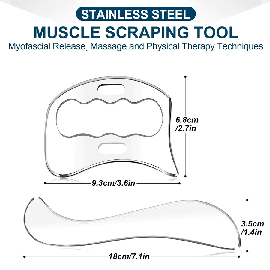 YQQGD Gua Sha Massage Werkzeug aus Edelstahl, Unisex - Bild 2
