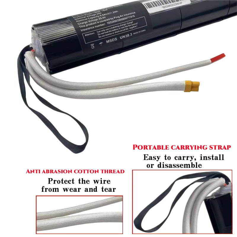 Aimjin Lithium-Ionen-Akku für Elektroroller mit 18650 Zellen in Schwarz, 36 V oder 24 V mit 4400 mAh - Bild 2