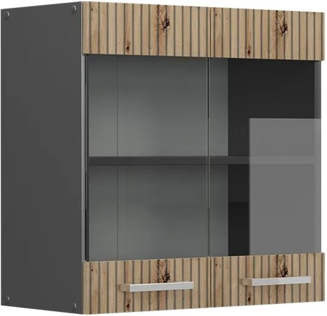 Vicco Küchenglasschrank R-Line Glashängeschrank Artisan-Eiche/Anthrazit B: 60 cm, H: 60 cm, T: 31 cm - Bild 1