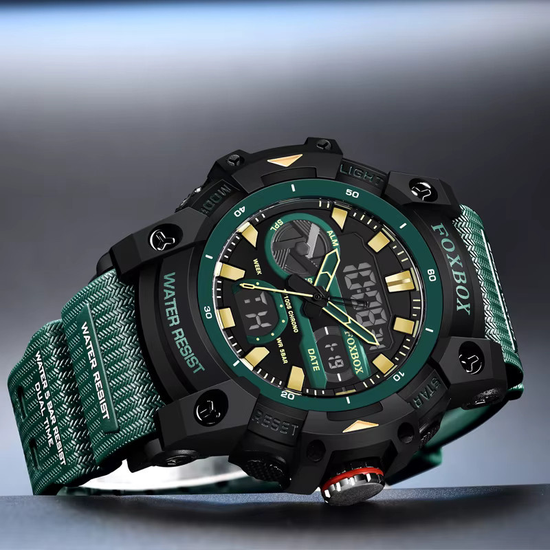 FOXBOX Digitaluhr, Chronograph, Kunststoff, Weiß, Herren - Bild 2