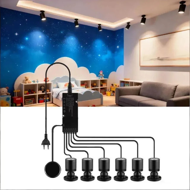 Gyarfas LED-Strahler-Set mit Bewegungsmelder und Touch-Funktion, dimmbar, Cool White, Aluminium, für Möbel und Vitrinen - Bild 1