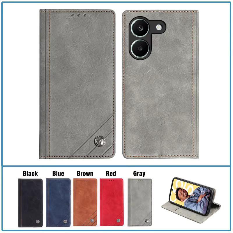Lederne Flip-Book-Handyhülle für Xiaomi Poco X8 Pro und Poco X8 Pro Max 5G in Orange - Bild 2