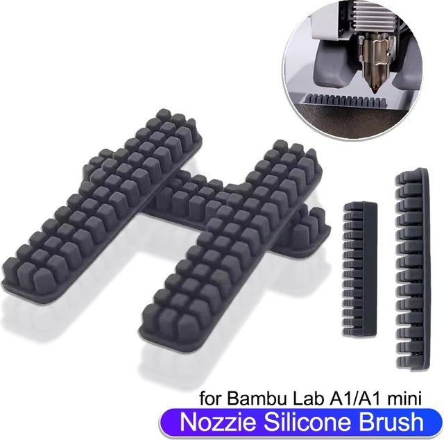 Bambu Lab Silikon Pinsel Düsenreiniger für A1 Mini 3D Drucker Zubehör in Grau - Bild 1