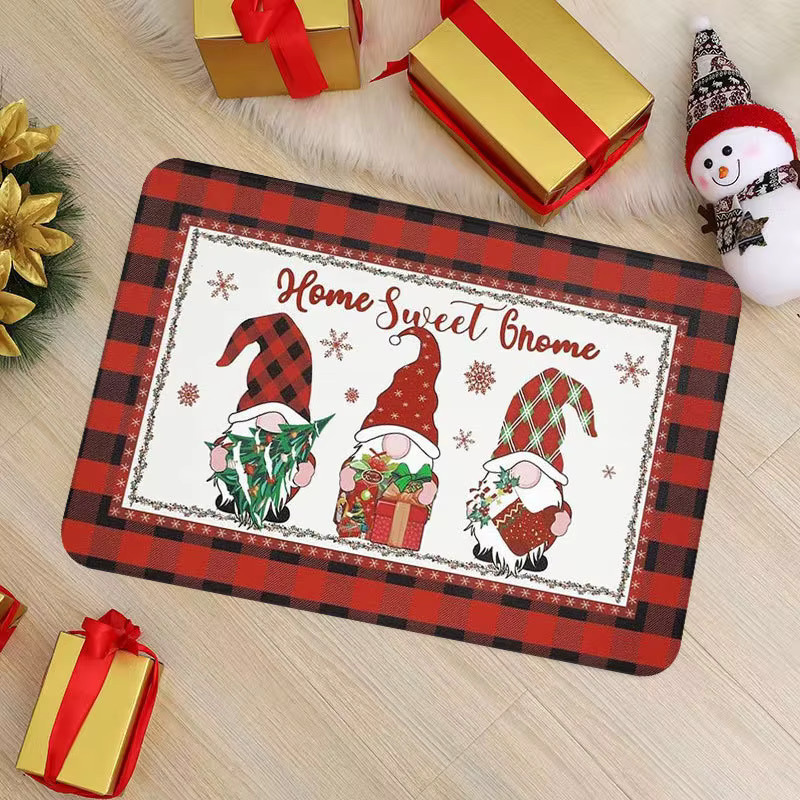 VIKAMA Frohe Weihnachten Willkommens-Fußmatte, waschbare und wetterfeste Haustürmatte für den Innen- und Außenbereich, rechteckig, Mehrfarbig, B/T: 60 x 40 cm - Bild 1