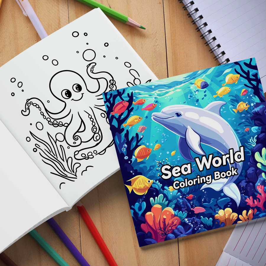 Malbuch Sea World für Erwachsene und Jugendliche mit 24 handgemalten Graffiti-Illustrationen, A4, Mehrfarbig - Bild 4