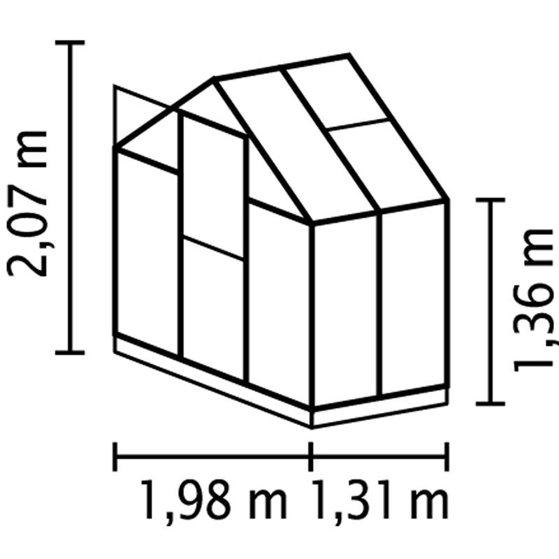 Vitavia Gewächshaus Triton 2500 in Smaragdgrün mit Stahlfundament und 3 mm ESG-Glas, 2,5 m² - Bild 2